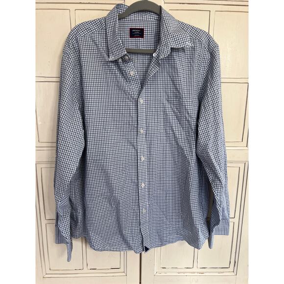 UnTuckit size XL blue & white plaid button down shirt - Picture 1 of 3